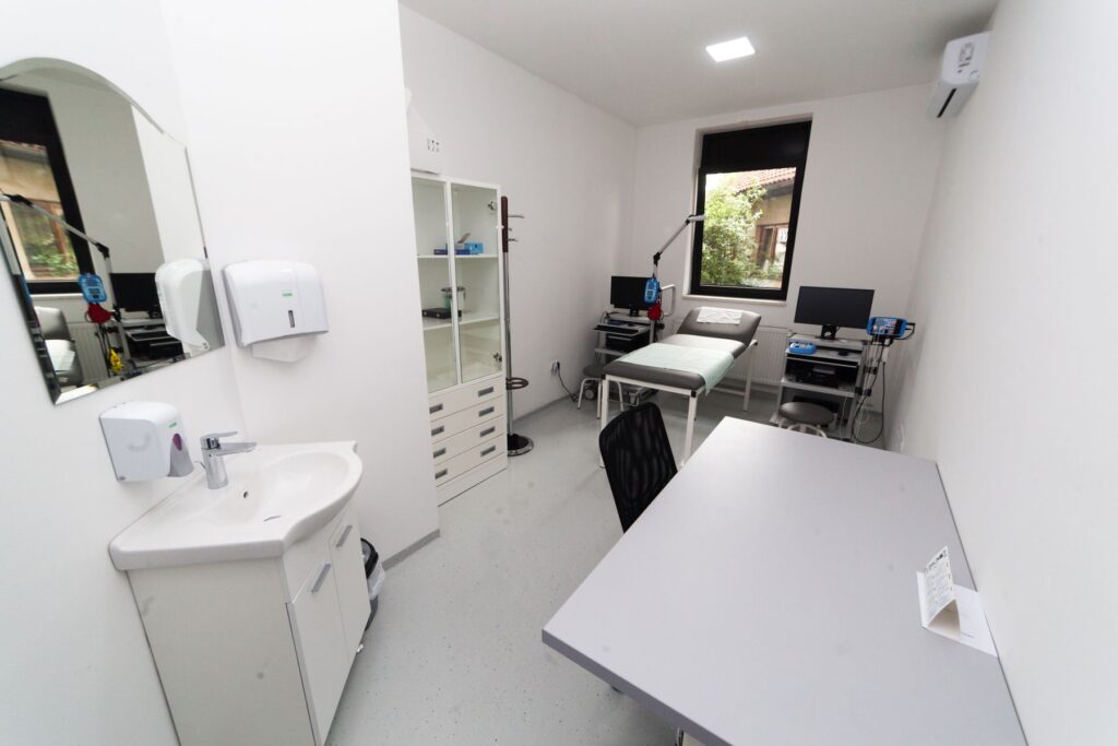 Clean modern medical clinic consultation room